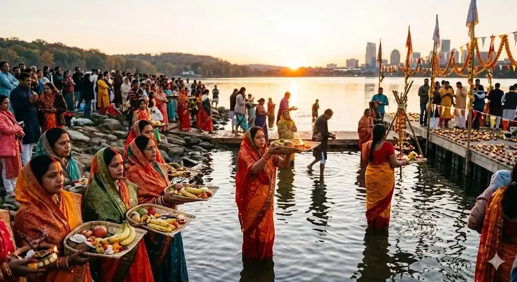 Chhath Puja USA 2026: City Arghya Timings & Guide — Festivals