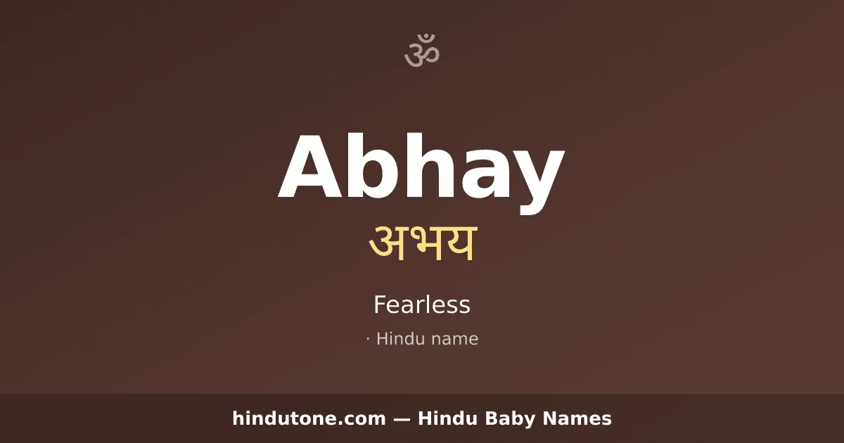 Abhay — Hindu Boy Names with A
