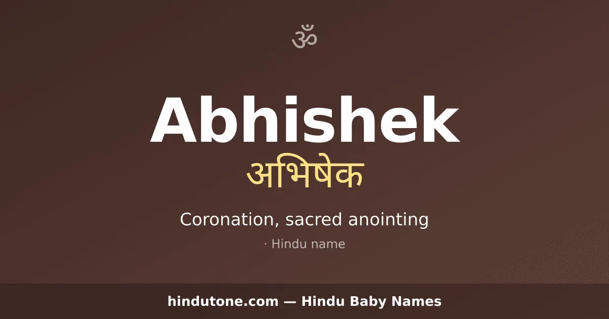 Abhishek — Hindu Boy Names with A
