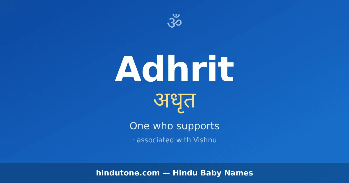 Adhrit — Hindu Boy Names with A