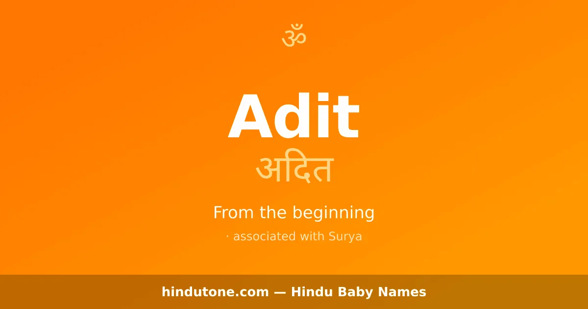 Adit — Hindu Boy Names with A