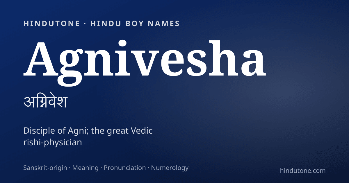 Agnivesha — Hindu Boy Names with A