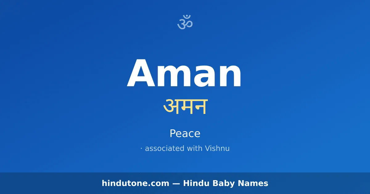 Aman — Hindu Boy Names with A