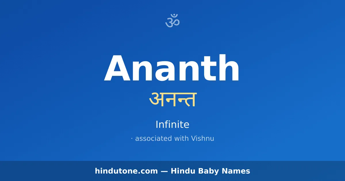 Ananth — Hindu Boy Names with A