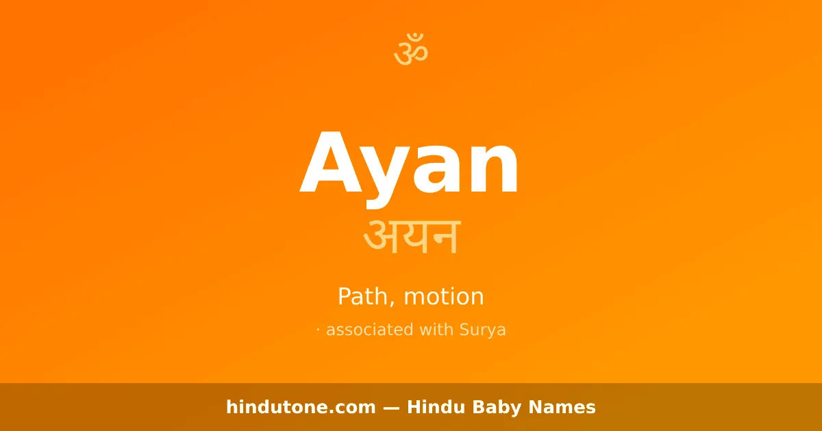 Ayan — Hindu Boy Names with A