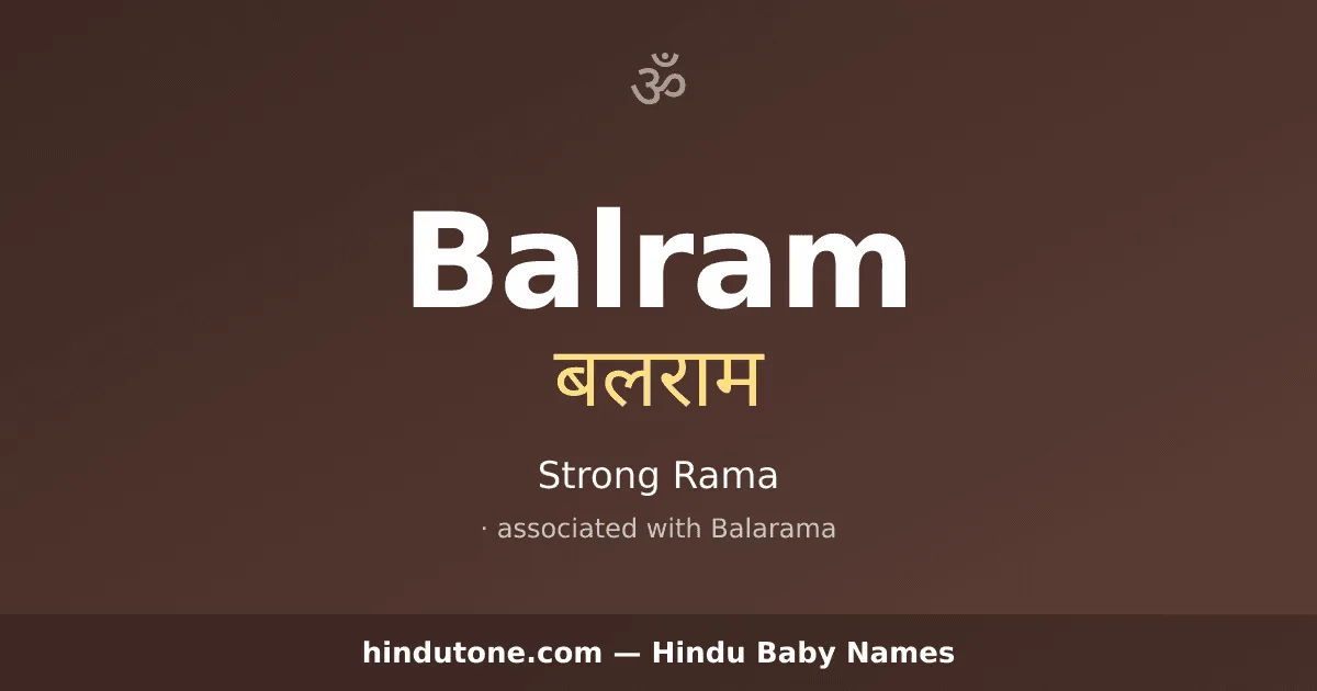 Balram — Hindu Boy Names with B
