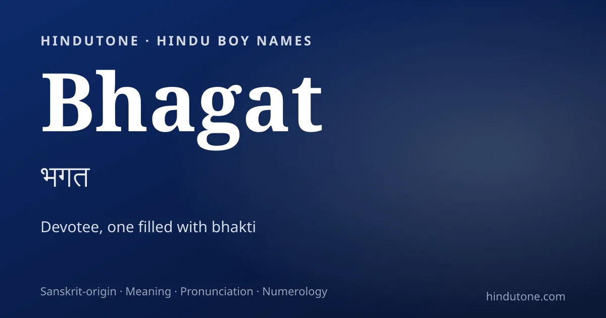 Bhagat — Hindu Boy Names with B