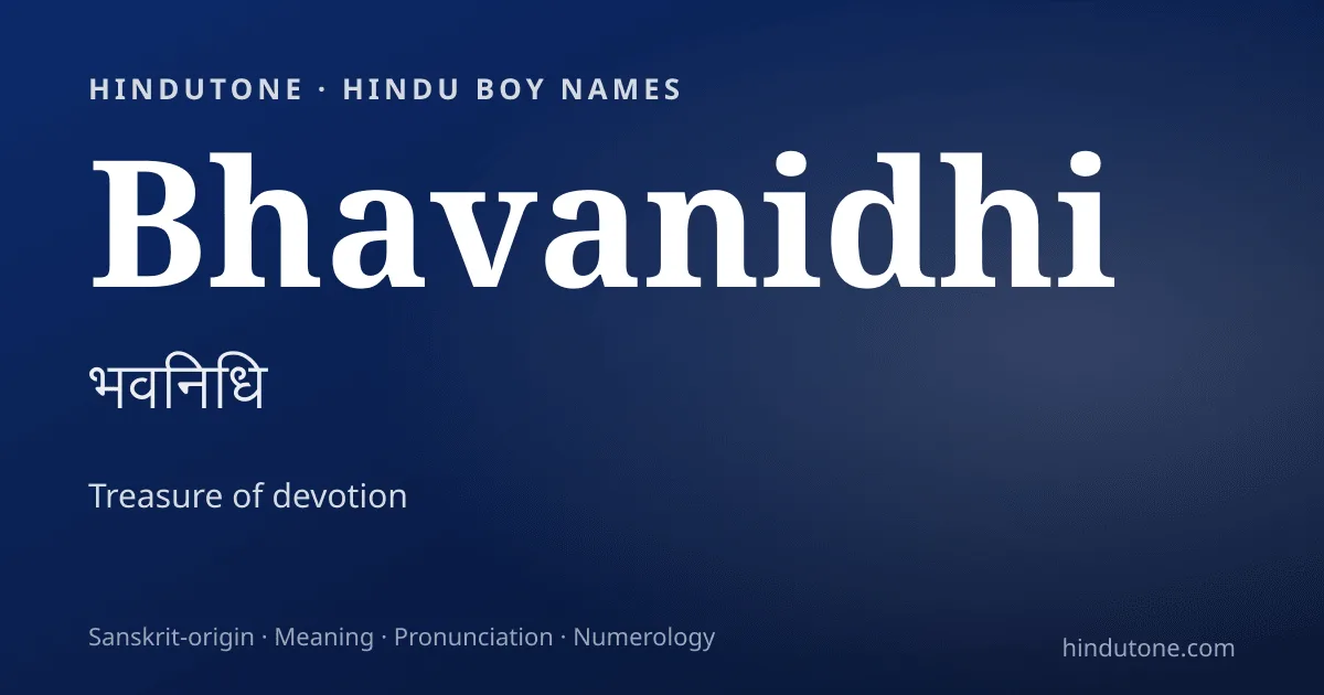 Bhavanidhi — Hindu Boy Names with B
