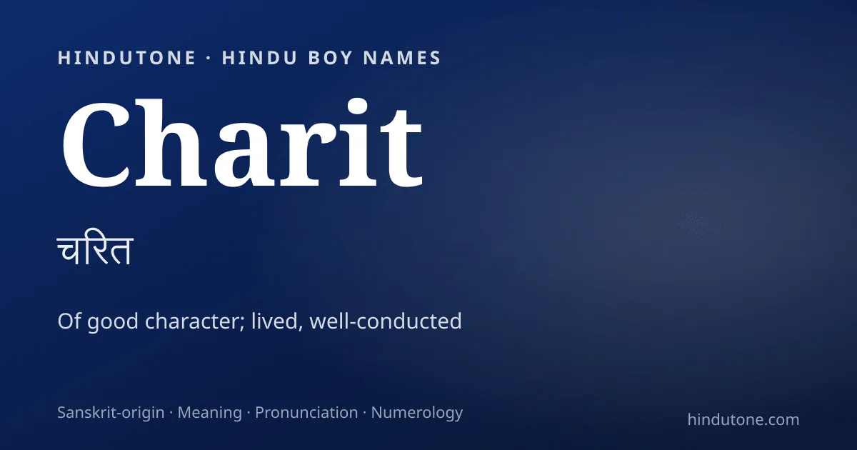 Charit — Hindu Boy Names with C