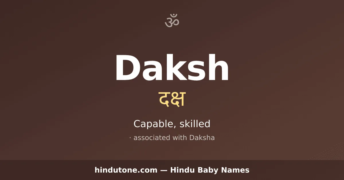 Daksh — Hindu Boy Names with D