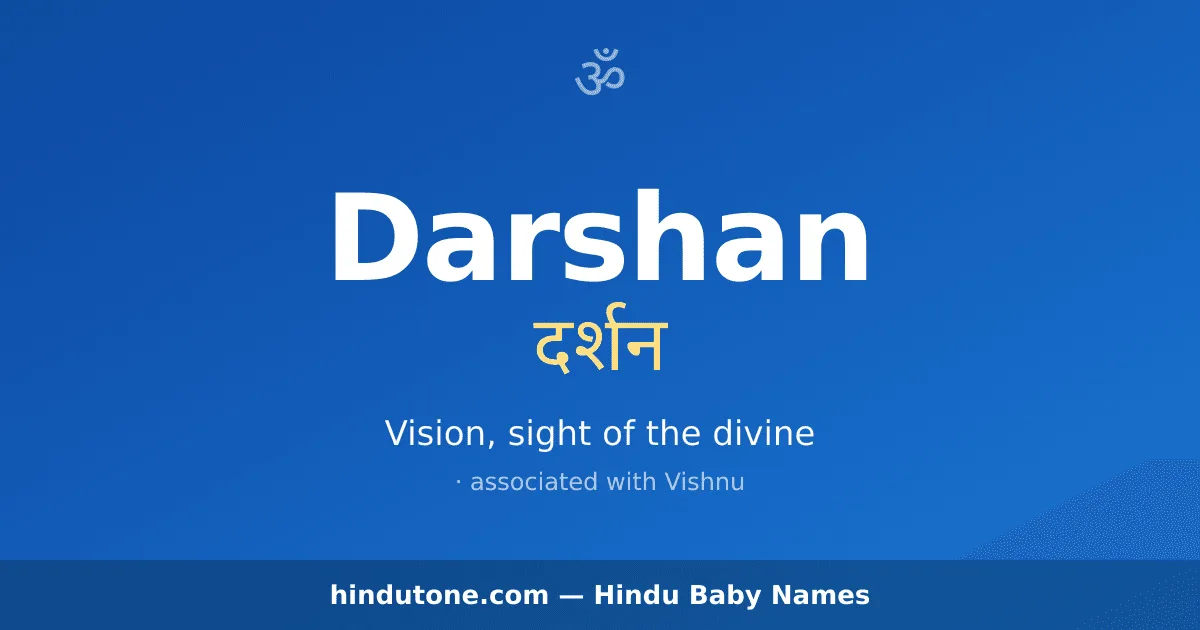 Darshan — Hindu Boy Names with D