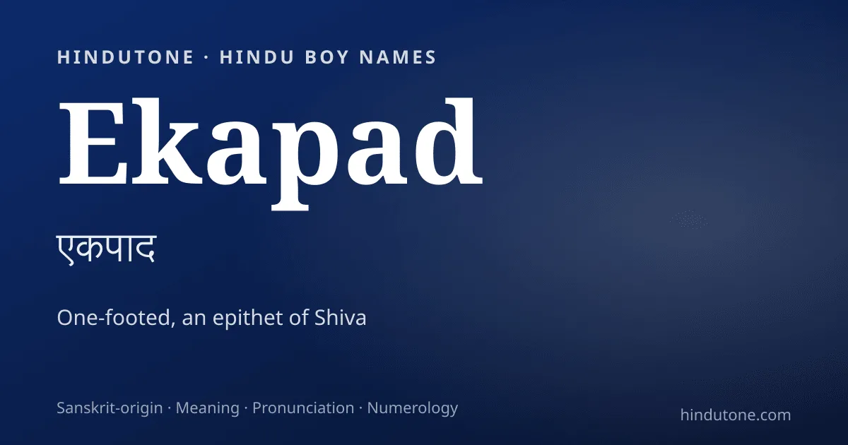 Ekapad — Hindu Boy Names with E
