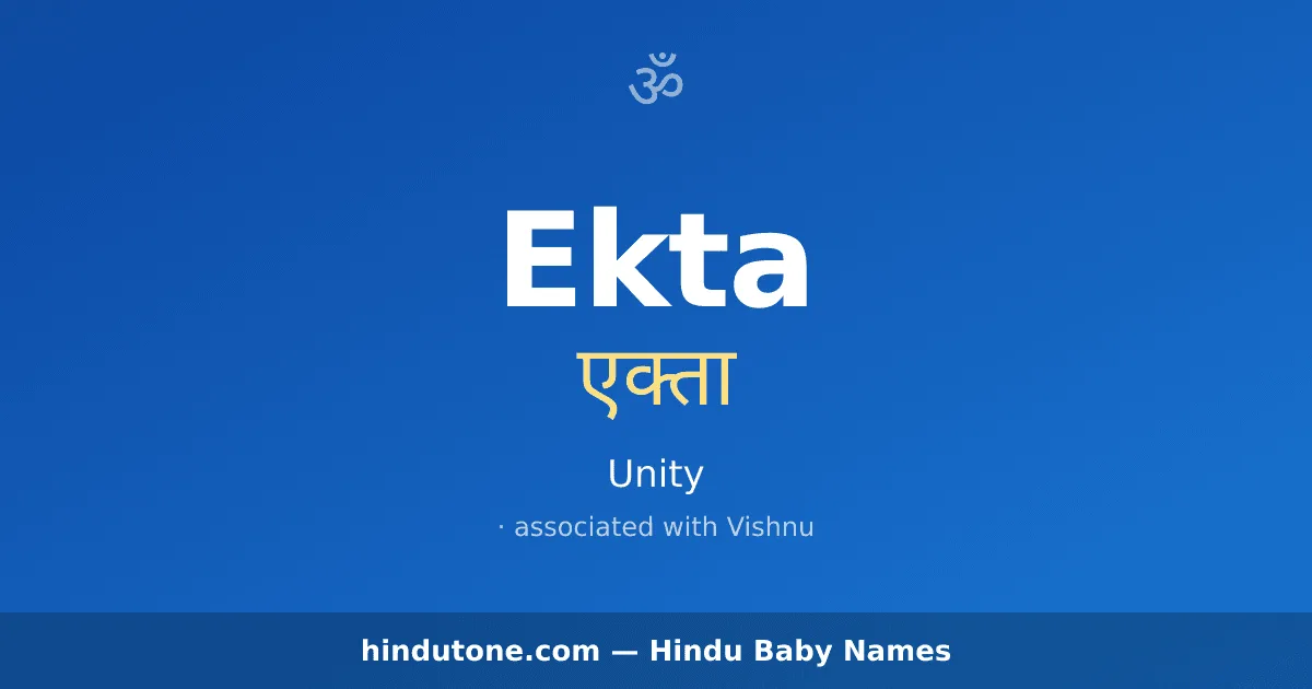 Ekta — Hindu Boy Names with E