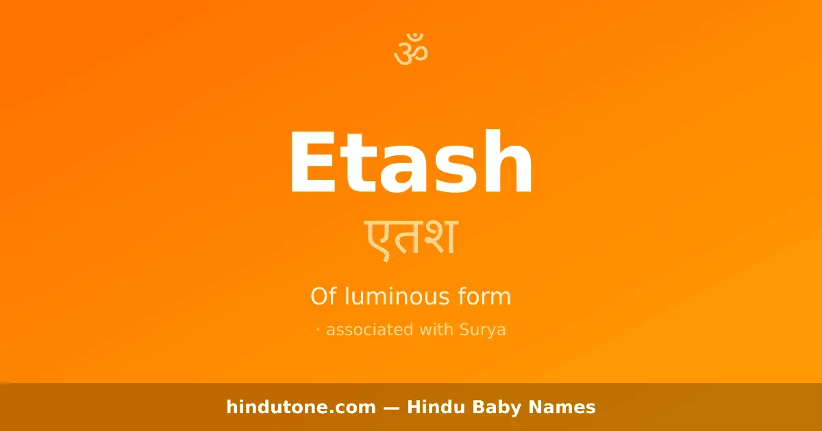 Etash — Hindu Boy Names with E