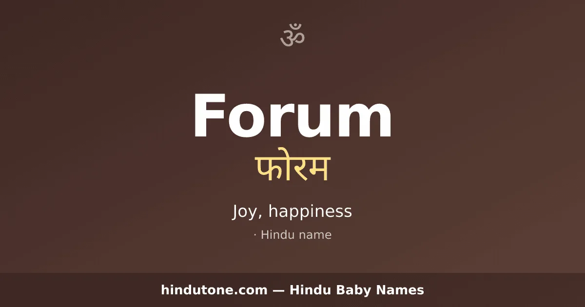 Forum — Hindu Boy Names with F