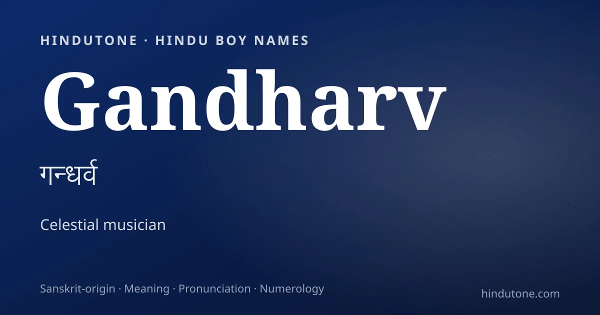Gandharv — Hindu Boy Names with G