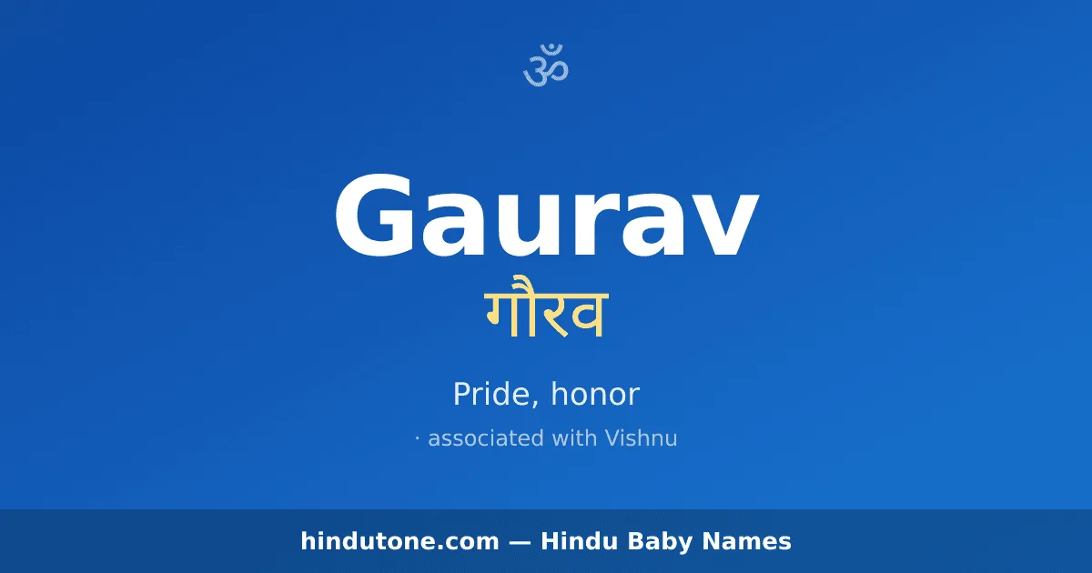 Gaurav — Hindu Boy Names with G