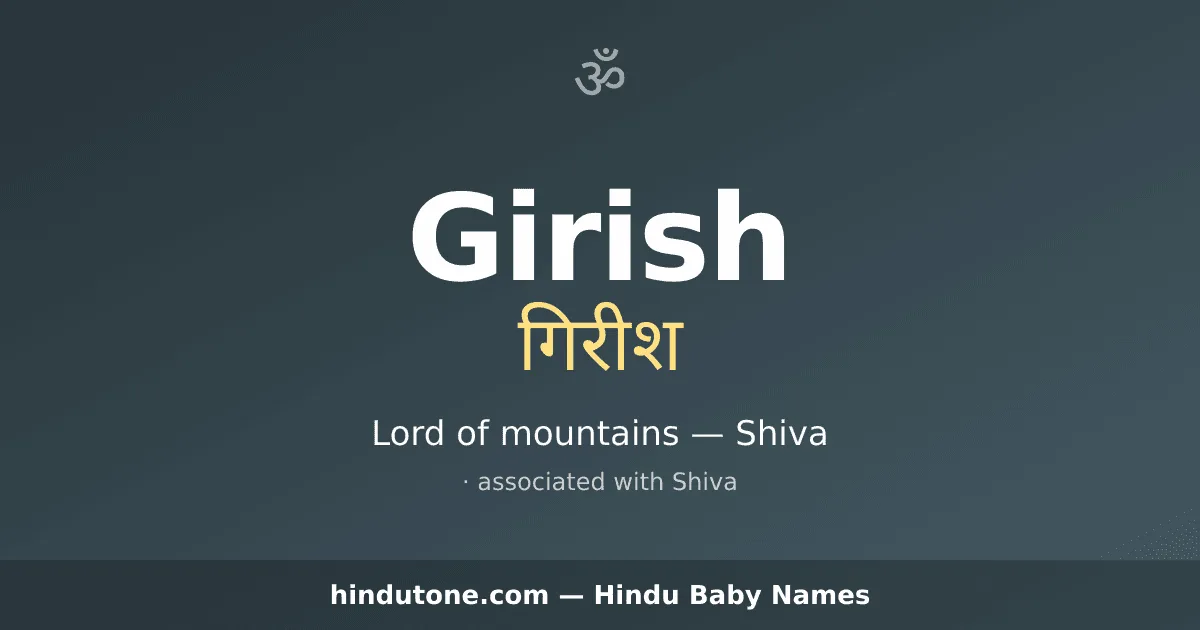 Girish — Hindu Boy Names with G