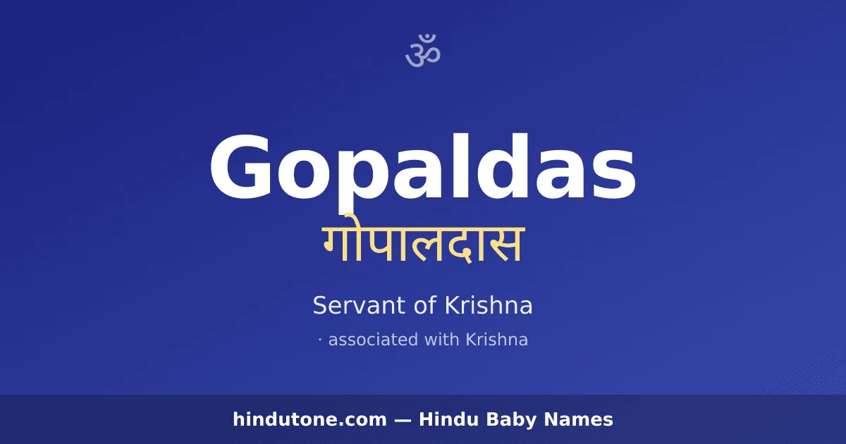 Gopaldas — Hindu Boy Names with G