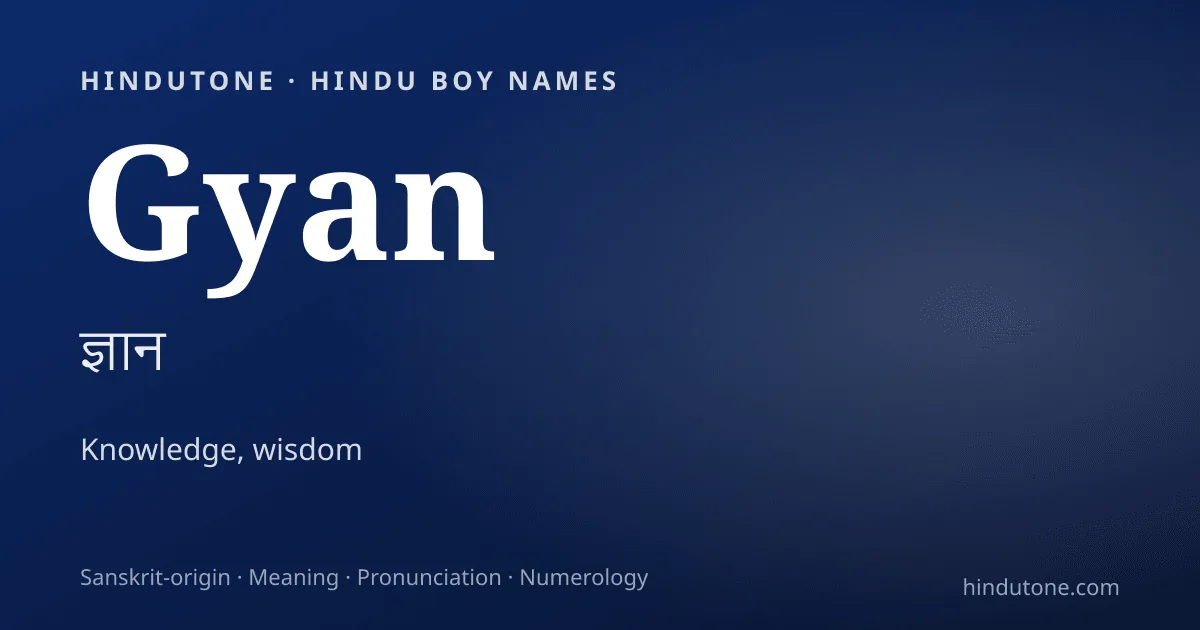 Gyan — Hindu Boy Names with G