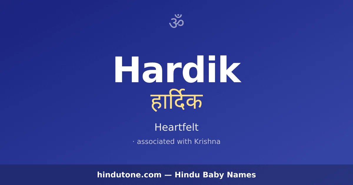 Hardik — Hindu Boy Names with H