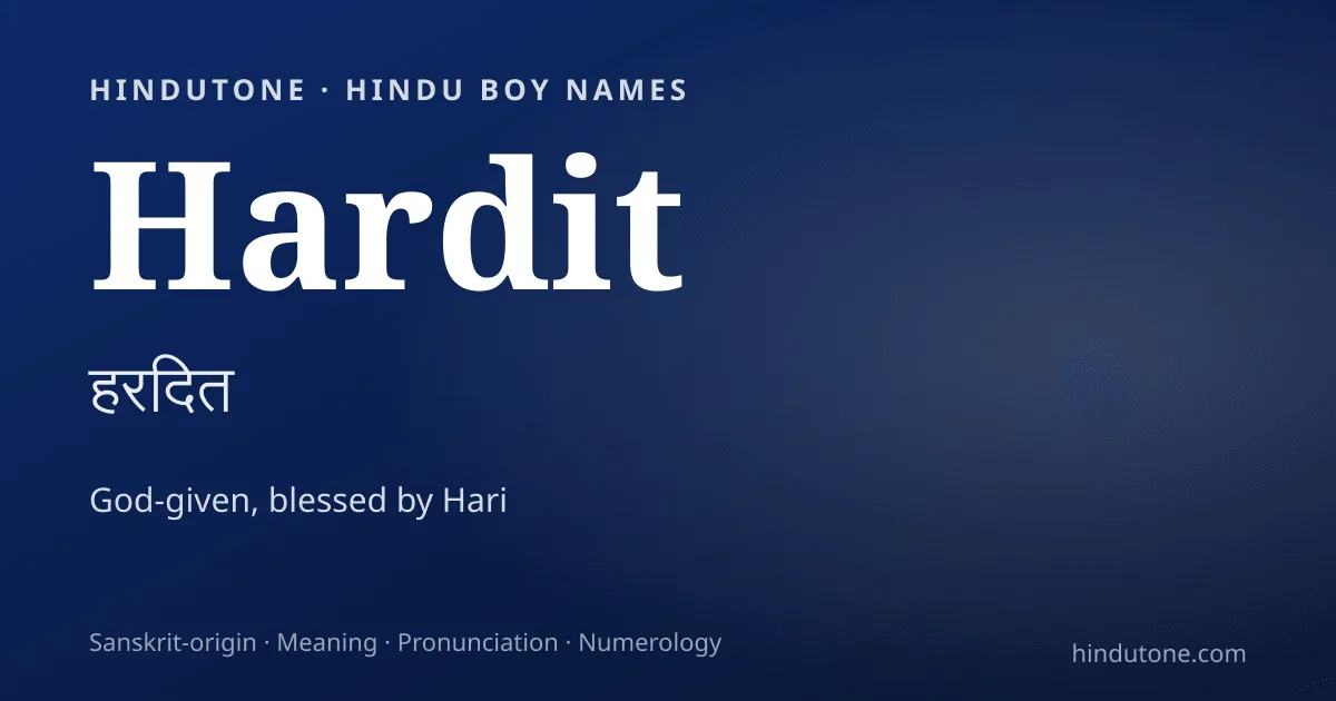 Hardit — Hindu Boy Names with H