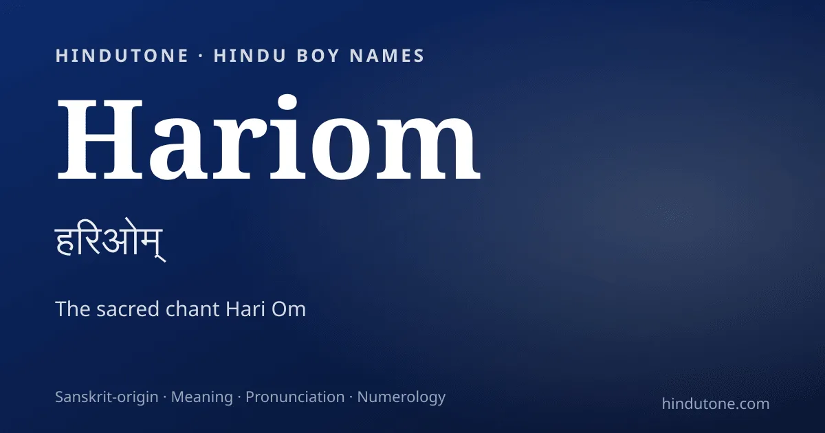 Hariom — Hindu Boy Names with H