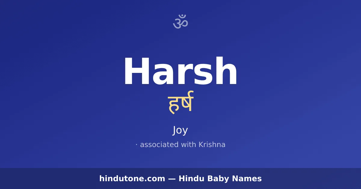 Harsh — Hindu Boy Names with H