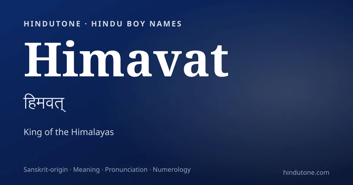 Himavat — Hindu Boy Names with H