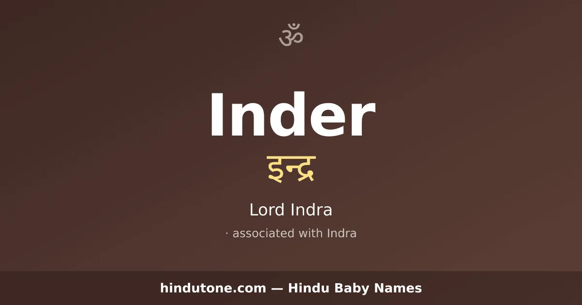Inder — Hindu Boy Names with I