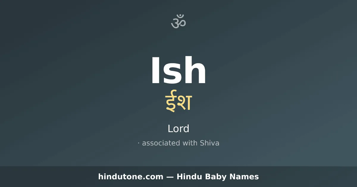 Ish — Hindu Boy Names with I