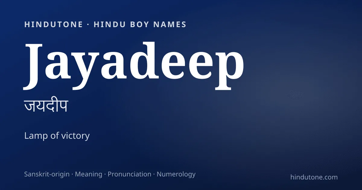 Jayadeep — Hindu Boy Names with J