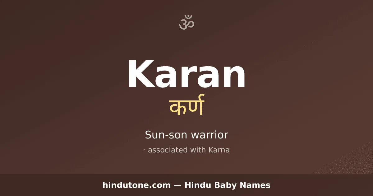 Karan — Hindu Boy Names with K
