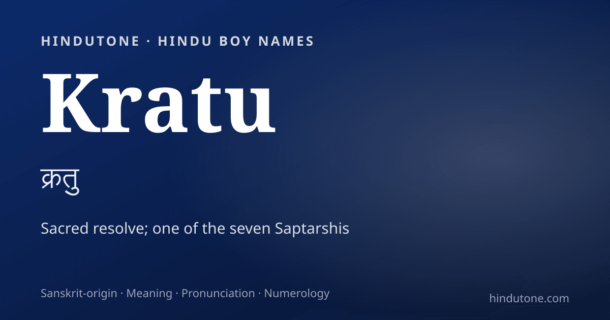 Kratu — Hindu Boy Names with K