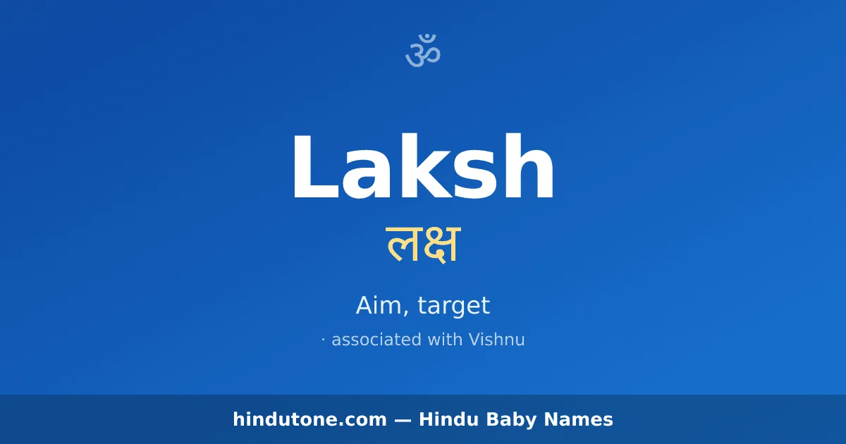 Laksh — Hindu Boy Names with L
