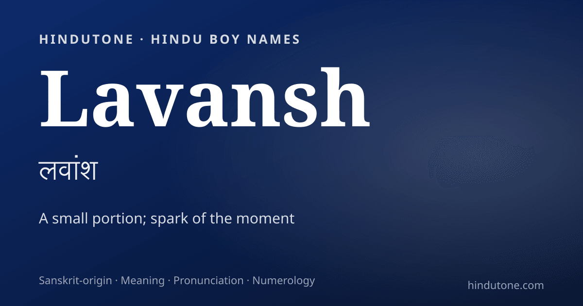 Lavansh — Hindu Boy Names with L