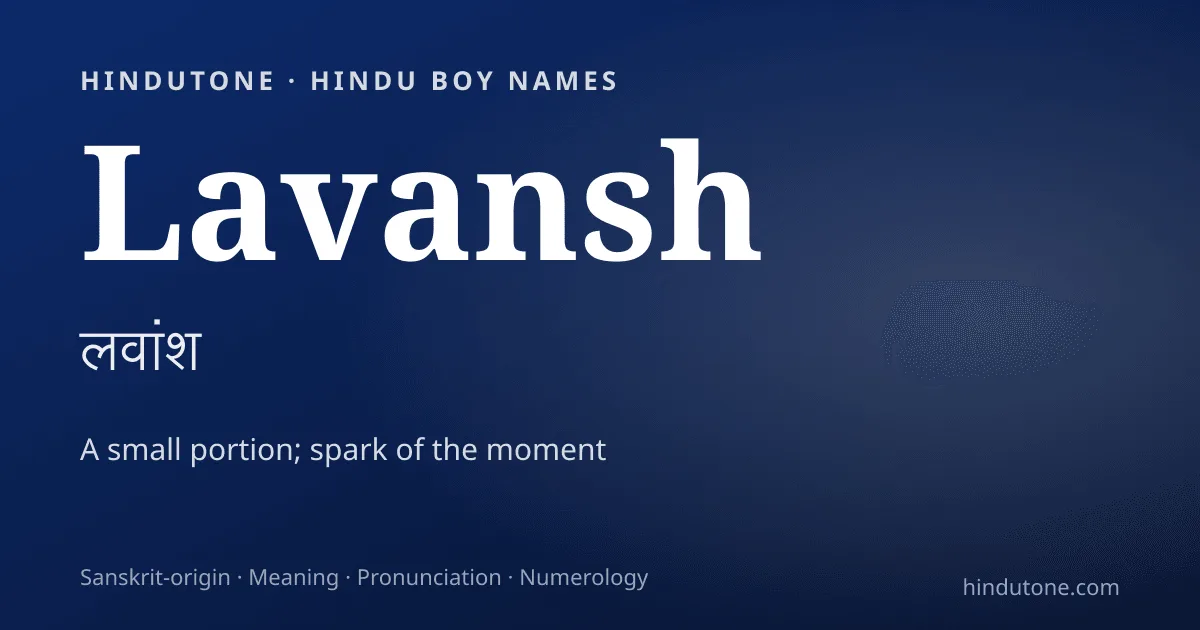 Lavansh — Hindu Boy Names with L