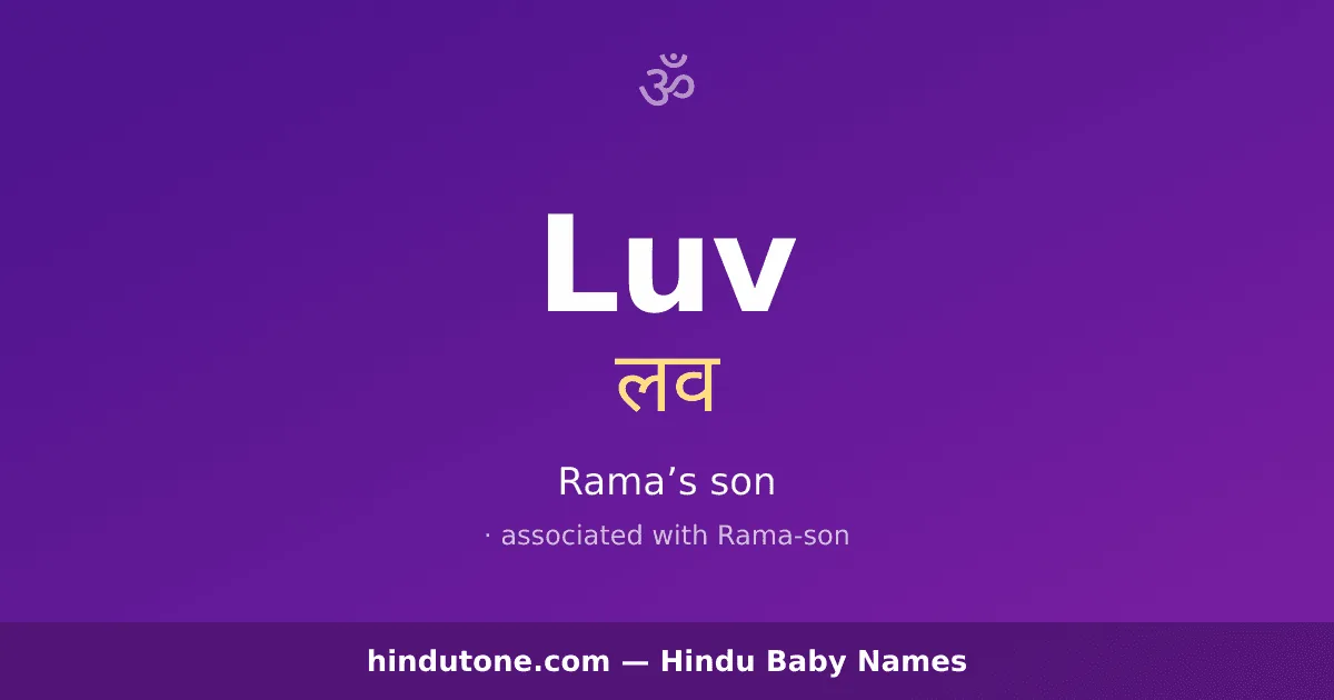 Luv — Hindu Boy Names with L