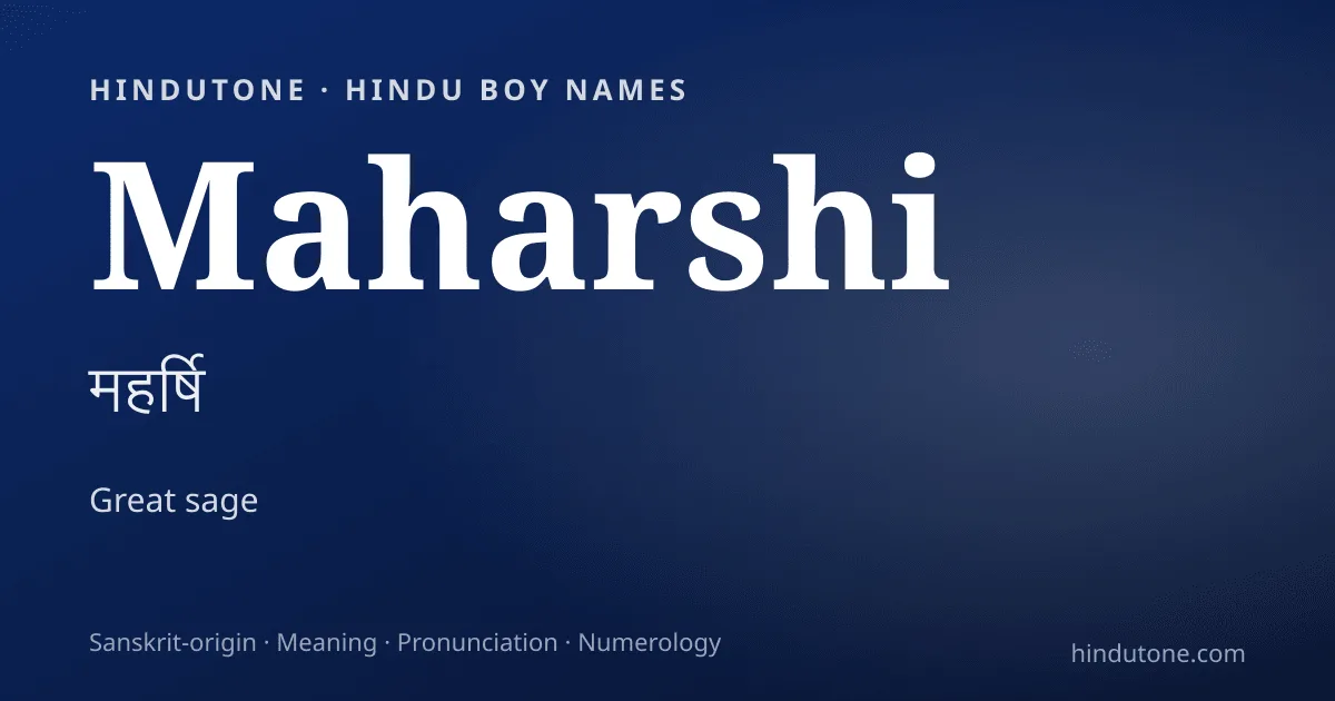 Maharshi — Hindu Boy Names with M