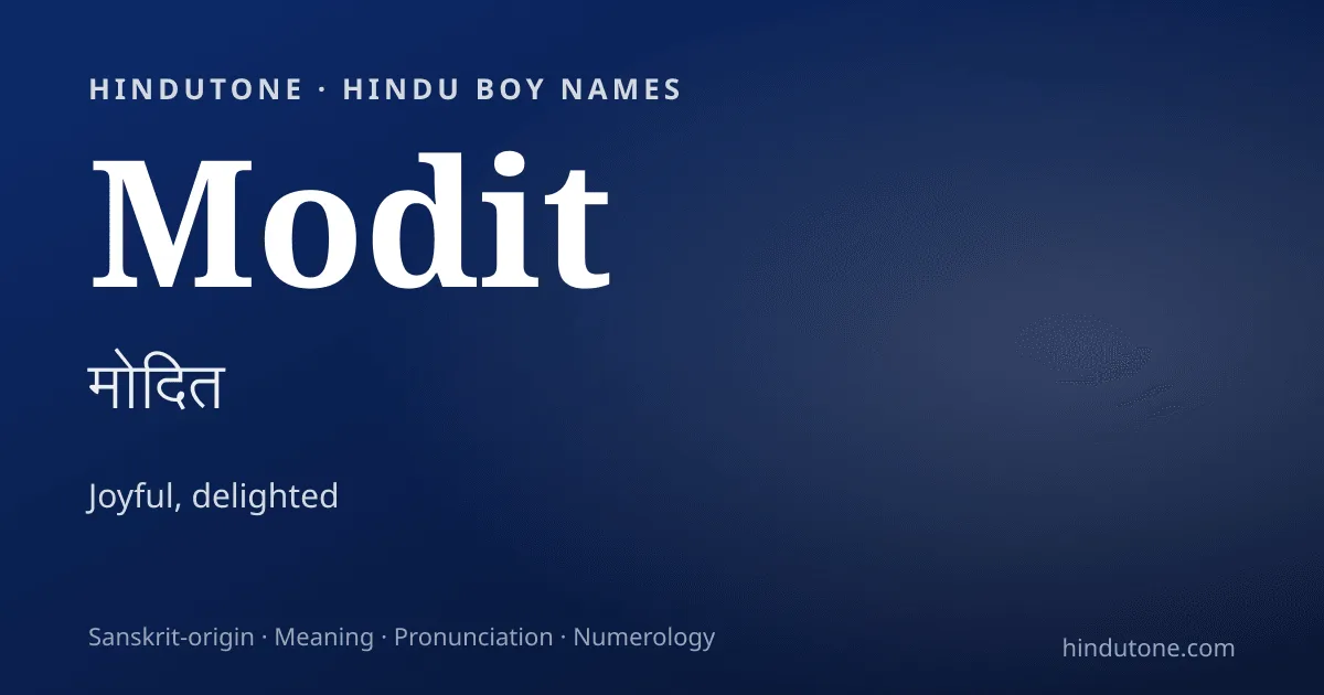 Modit — Hindu Boy Names with M