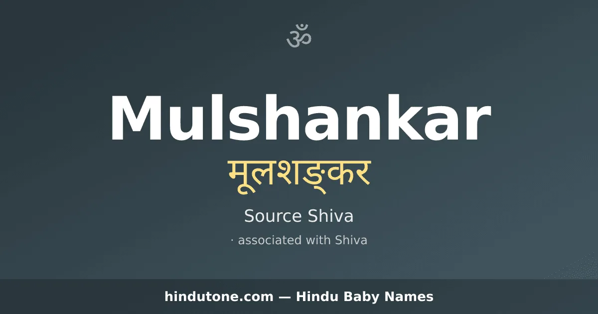 Mulshankar — Hindu Boy Names with M