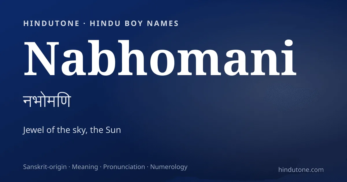 Nabhomani — Hindu Boy Names with N