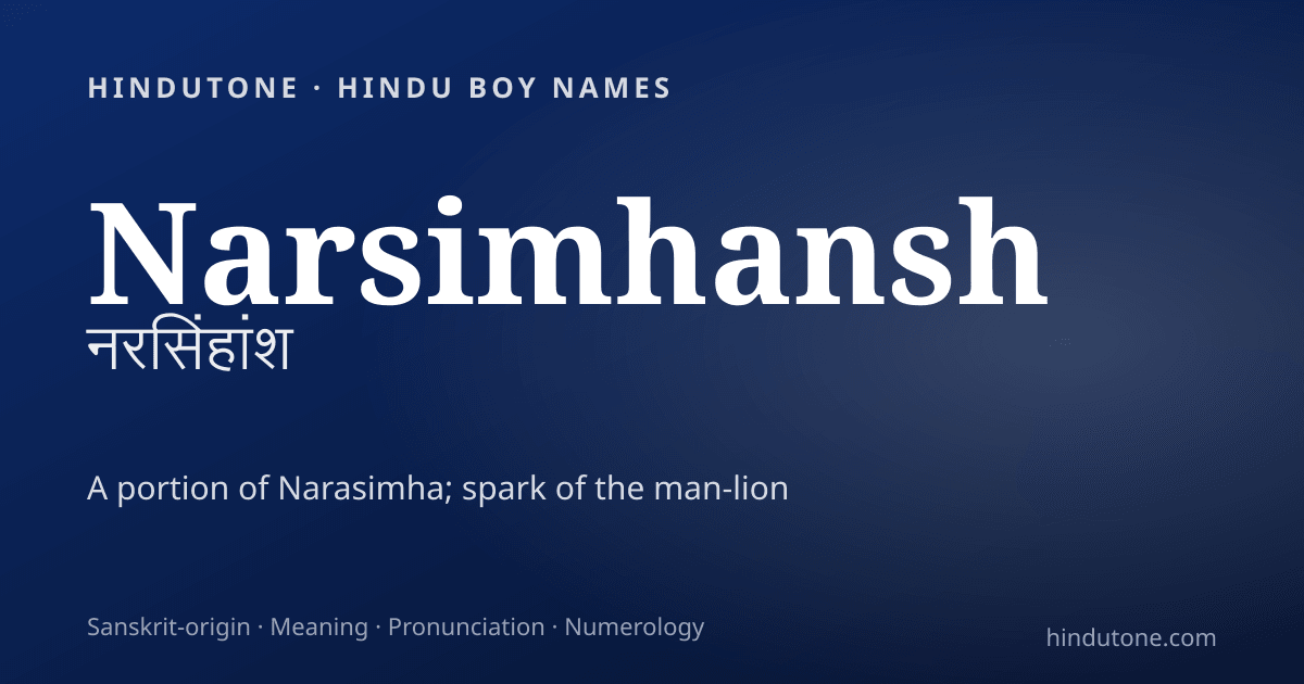 Narsimhansh — Hindu Boy Names with N
