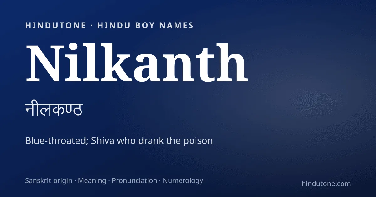 Nilkanth — Hindu Boy Names with N