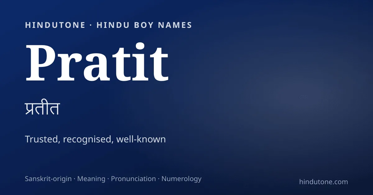 Pratit — Hindu Boy Names with P