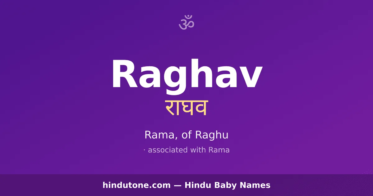 Raghav — Hindu Boy Names with R
