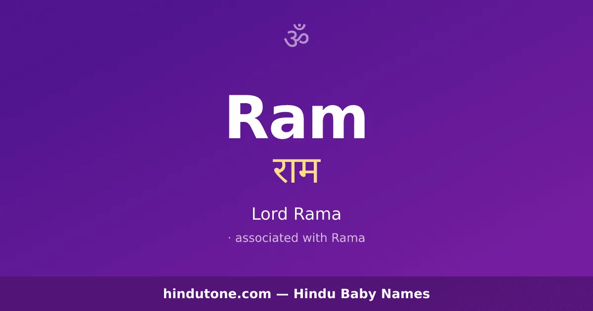 Ram — Hindu Boy Names with R