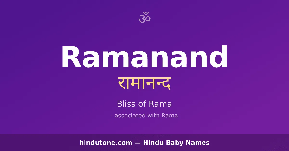 Ramanand — Hindu Boy Names with R