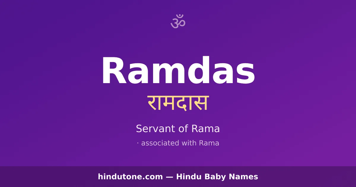 Ramdas — Hindu Boy Names with R