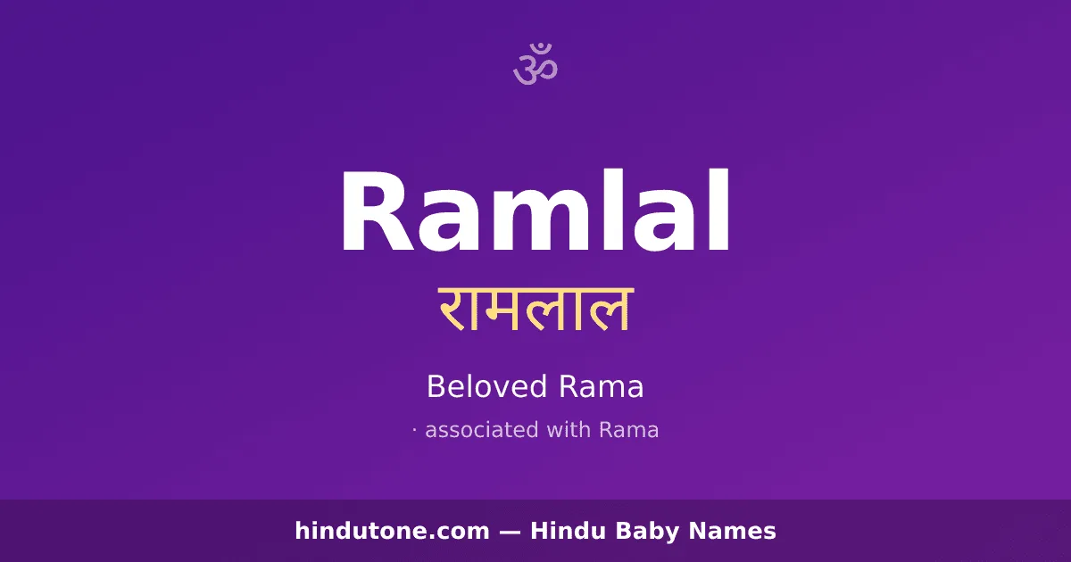 Ramlal — Hindu Boy Names with R